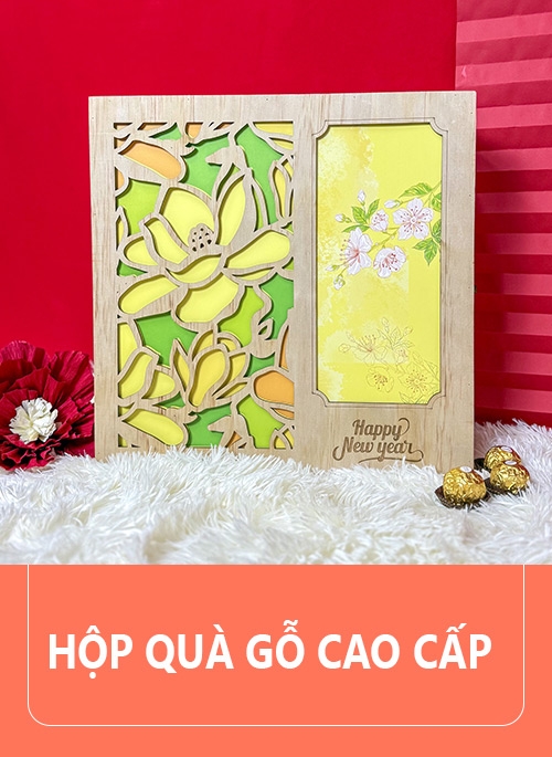 HỘP QUÀ TẾT GỖ CAO CẤP