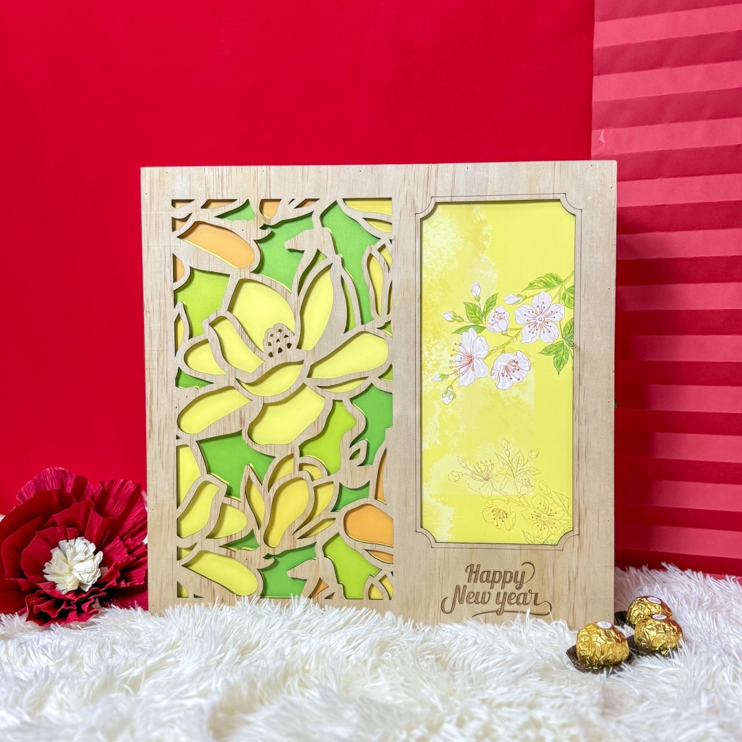 Hộp Quà Tết Gỗ Thông Xuân 2026 - HG1772