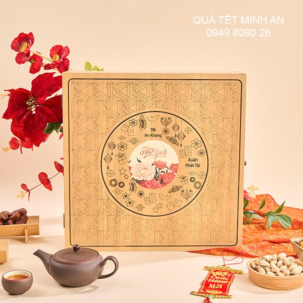 Hộp quà Tết Hộp Gỗ Cao Cấp 2026 - HG704