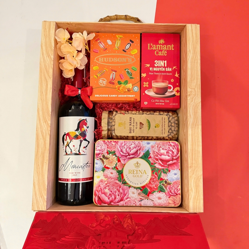 Hộp quà tết Hộp Vali Gấm Hoa Xuân 2026 - H525